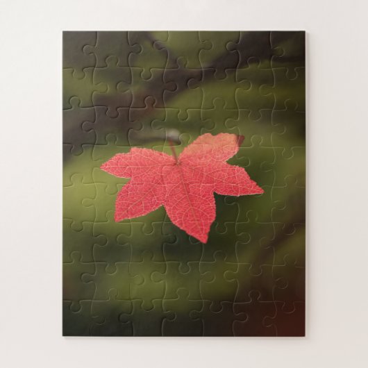 Red Autumn Maple Leaf Natuur Foto Legpuzzel (Verticaal)