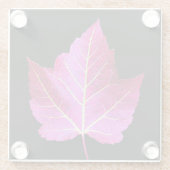 Red Autumn Maple Leaf on Black Floral Glazen Onderzetter (Achterkant)