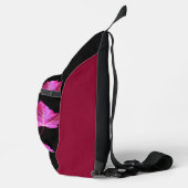 Red Autumn Maple Leaf Pattern on Black Background Sling Bag (Rechts)