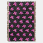 Red Autumn Maple Leaf Pattern on Black Floral Deken (Voorkant Verticaal)