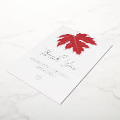 Red Autumn Maple Leaf Weddenschap Harver Folie Uitnodiging (Gedraaid)