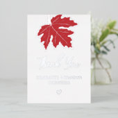 Red Autumn Maple Leaf Weddenschap Harver Folie Uitnodiging (Staand Voorkant)