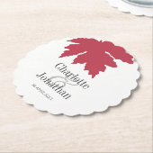 Red Autumn Maple Leaf Wedding/Verloving Favors Kartonnen Onderzetters (Gekanteld)