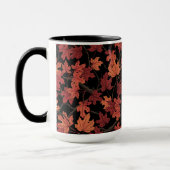Red Autumn maple leaves on black Mok (Links)