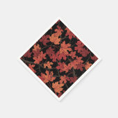 Red Autumn maple leaves on black Servet (Hoek)