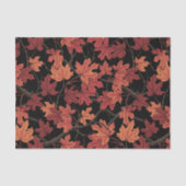 Red Autumn maple leaves on black Tissuepapier (Voorkant)