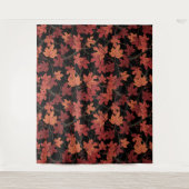 Red Autumn maple leaves on black Wandkleed (Voorkant)