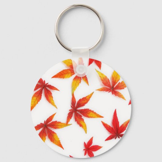 Red Autumn Maple Leaves Sleutelhanger (Voorkant)