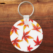 Red Autumn Maple Leaves Sleutelhanger (Voorkant)