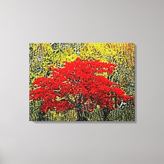 Red Autumn-schilderkunst - omhuld canvas Afdruk (Voorkant)