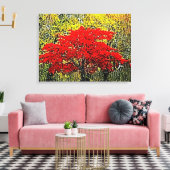 Red Autumn-schilderkunst - omhuld canvas Afdruk (Insitu (Woonkamer))