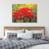 Red Autumn-schilderkunst - omhuld canvas Afdruk (Insitu (Slaapkamer))