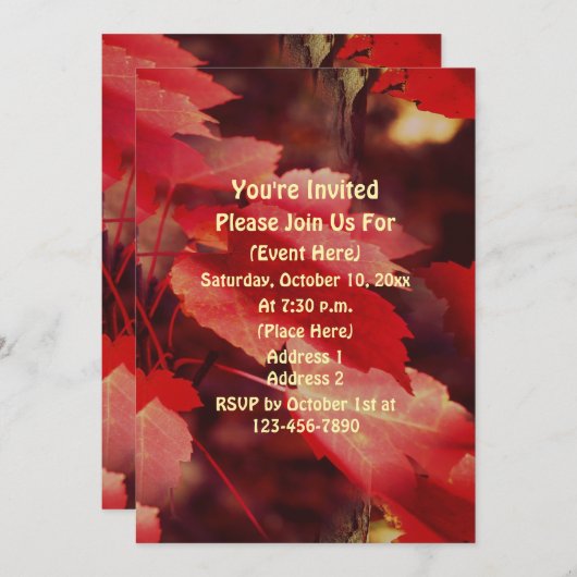 Red Autumn verliest Natuur Kaart (Voorkant / Achterkant)