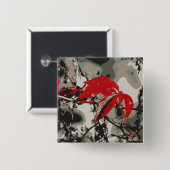 Red Autumn Vierkante Button 5,1 Cm (Voorkant /achterkant)