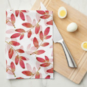 Red Autumn Waterverf Gelaagde bladeren Patroon Theedoek (Quarter Fold)