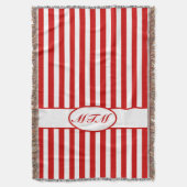 Red Autumnal Stripes met monogram Deken (Voorkant Verticaal)
