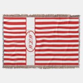 Red Autumnal Stripes met monogram Deken (Voorkant)