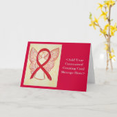 Red Awareness Ribbon Angel - Aangepaste kaarten (Gele Bloem)