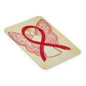 Red Awareness Ribbon Angel Art Magnet Magneet (Rechterzijde)