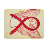 Red Awareness Ribbon Angel Art Magnet Magneet (Horizontaal)