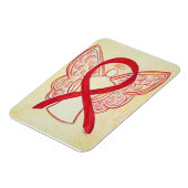 Red Awareness Ribbon Angel Art Magnet Magneet (Linkerzijde)