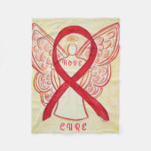 Red Awareness Ribbon Angel Blanket Fleece Deken (Voorkant)