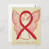 Red Awareness Ribbon Angel Custom Briefkaart (Voorkant / Achterkant)