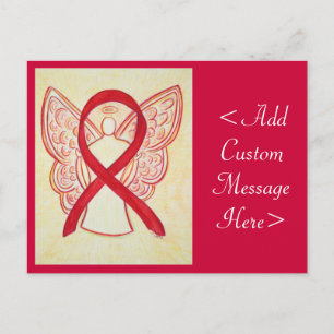 Red Awareness Ribbon Angel Custom Briefkaart