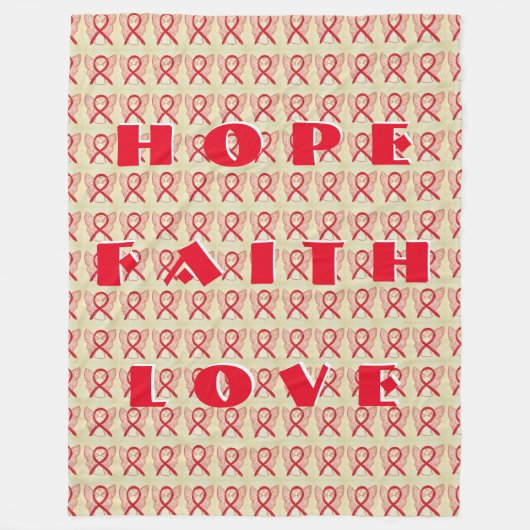 Red Awareness Ribbon Angel Custom Fleece Blanket Deken (Voorkant)