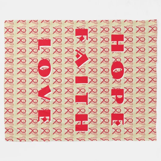 Red Awareness Ribbon Angel Custom Fleece Blanket Deken (Voorkant (Horizontaal))