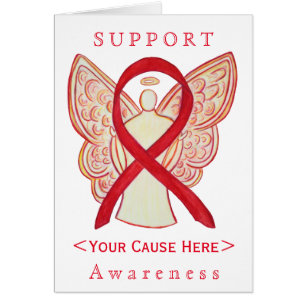 Red Awareness Ribbon Angel Gepersonaliseerd Card