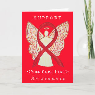 Red Awareness Ribbon Angel Gepersonaliseerd Card Kaart