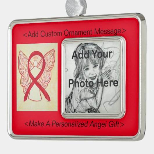 Red Awareness Ribbon Angel Ornament (Links)