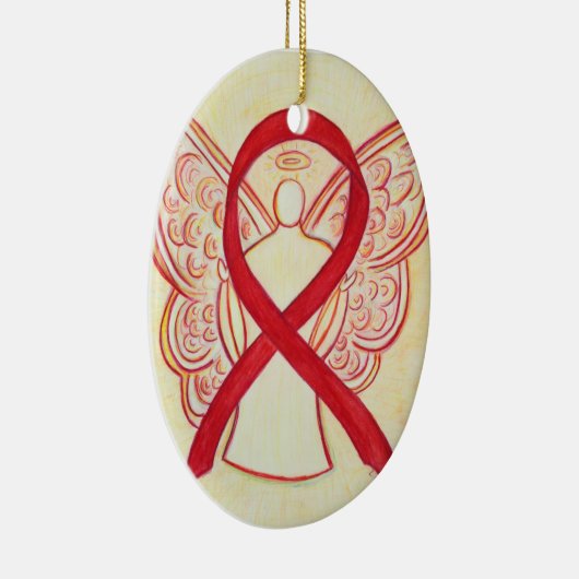 Red Awareness Ribbon Angel Ornament (Rechts)