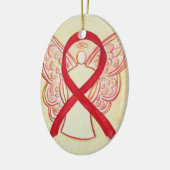 Red Awareness Ribbon Angel Ornament (Links)