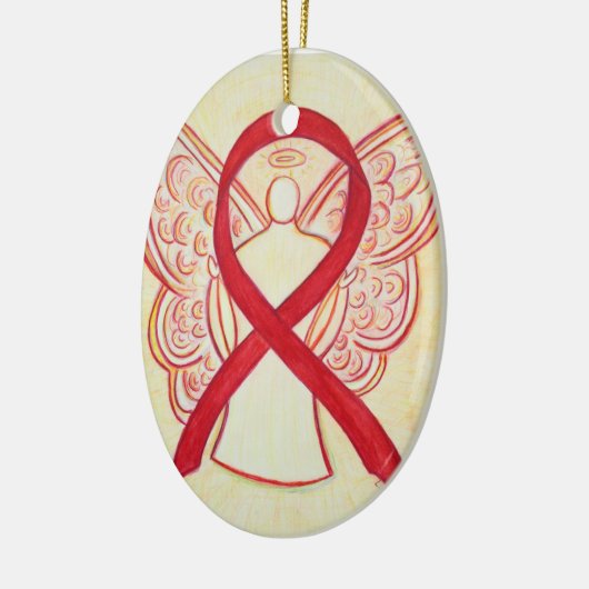 Red Awareness Ribbon Angel Ornament (Links)