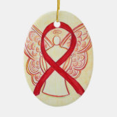 Red Awareness Ribbon Angel Ornament (Voorkant)