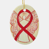 Red Awareness Ribbon Angel Ornament (Achterkant)