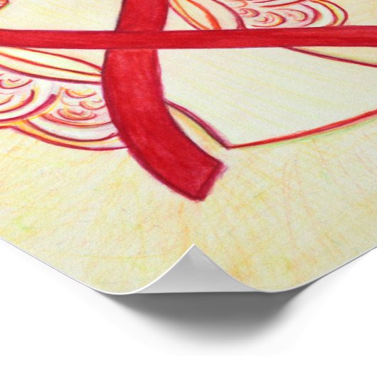 Red Awareness Ribbon Angel Poster Art Print (Hoek)