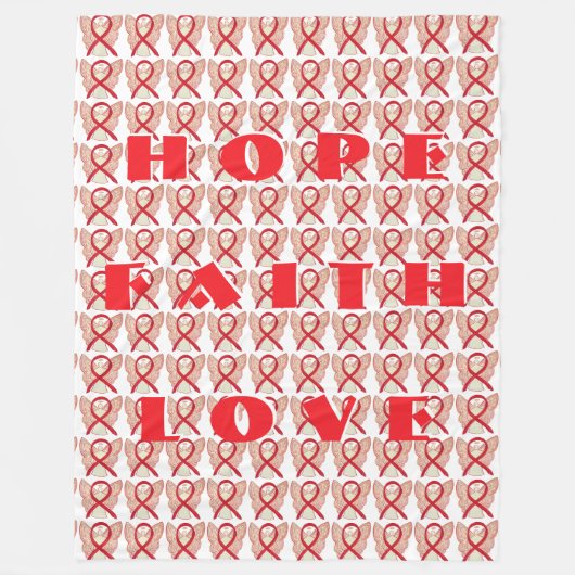 Red Awareness Ribbon Angels Custom Fleece Blankets (Voorkant)