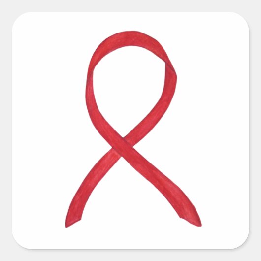 Red Awareness Ribbon Art Custom Decment Stickers (Voorkant)