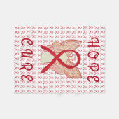 Red Awareness Ribbon Blood Cancer Blanket Fleece Deken (Voorkant (Horizontaal))