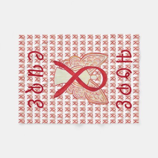 Red Awareness Ribbon Blood Cancer Blanket Fleece Deken (Voorkant (Horizontaal))