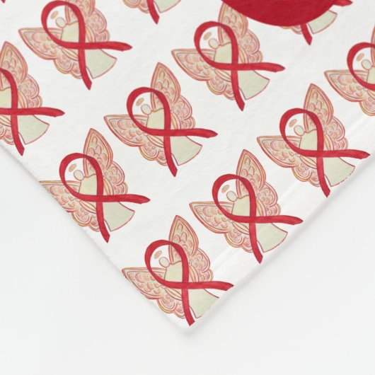 Red Awareness Ribbon Blood Cancer Blanket Fleece Deken (Hoek)