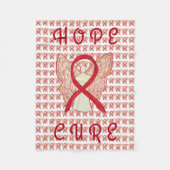 Red Awareness Ribbon Blood Cancer Blanket Fleece Deken (Voorkant)