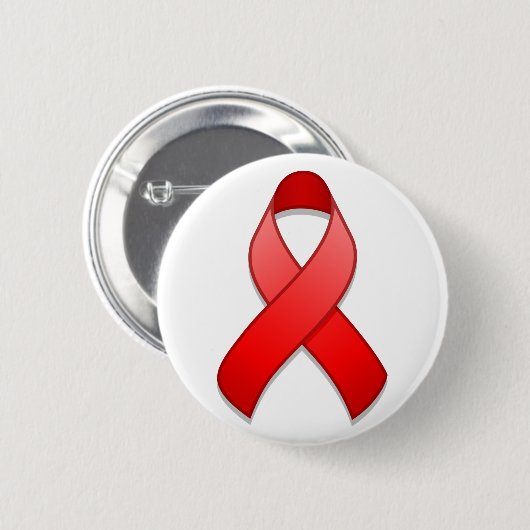 Red Awareness Ribbon Button (Voorkant /achterkant)