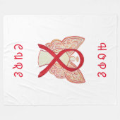 Red Awareness Ribbon Cancer Angel Fleece Blanket (Voorkant (Horizontaal))