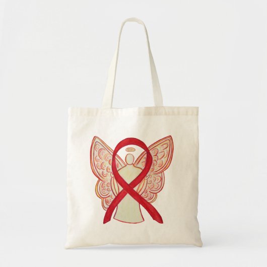 Red Awareness Ribbon Custom Art Canvas tas (Voorkant)