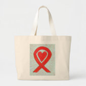 Red Awareness Ribbon Custom Art Canvas tas (Voorkant)