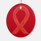 Red Awareness Ribbon Custom Art Ornaments Keramisch Ornament (Links)